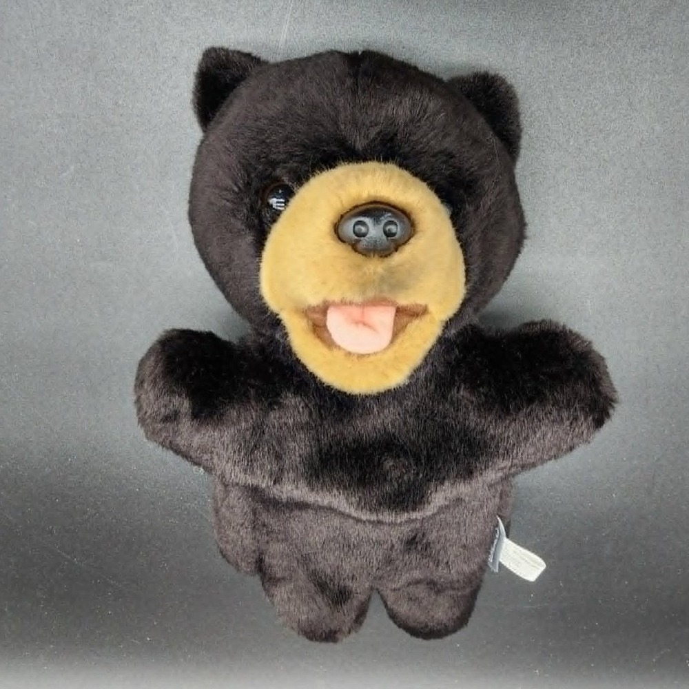 Demdaco Black Bear Hand‎ Puppet Kids Woodland Forest Plush Animal Storytelling
